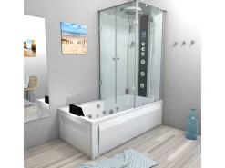 Hot AcquaVapore Whirlpool Dusche Kombination K05-L03-WP Duschtempel 180x90