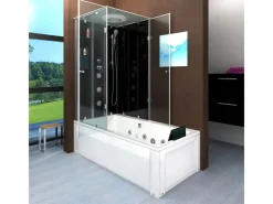 Clearance AcquaVapore Whirlpool Dusche Kombination K05-R30-WP Duschtempel 90x180