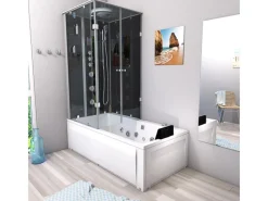 AcquaVapore Whirlpool Dusche Kombination K05-R33-WP-EC Duschtempel 90x180< Einhebelmischer