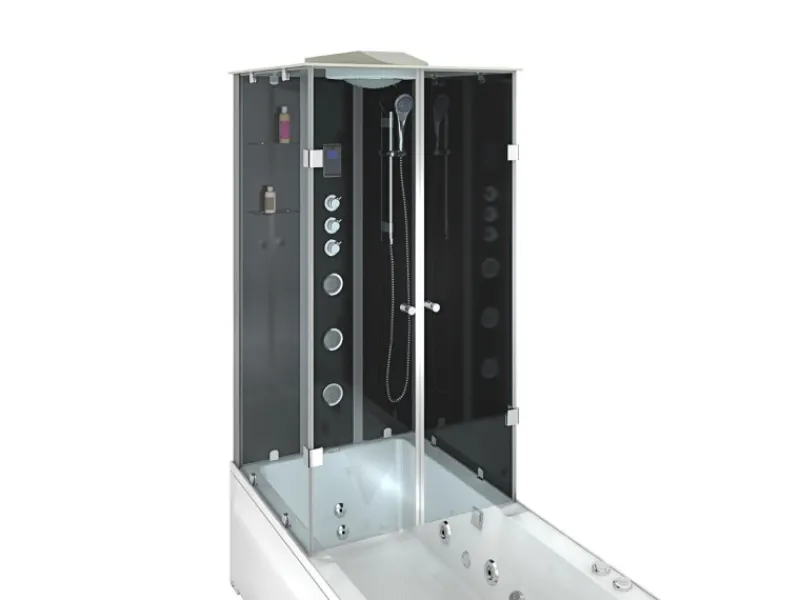 AcquaVapore Whirlpool Dusche Kombination K05-R33-WP-EC Duschtempel 90x180< Einhebelmischer