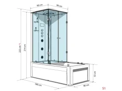 AcquaVapore Whirlpool Dusche Kombination K05-R31-WP-EC Duschtempel 90x180