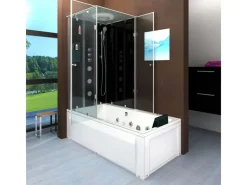 AcquaVapore Whirlpool Dusche Kombination K05-R32-WP-EC Duschtempel 90x180< Einhebelmischer