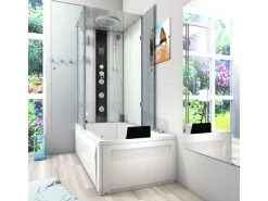 Sale AcquaVapore Whirlpool Dusche Kombination K05-R01-WP-EC Duschtempel 90x180