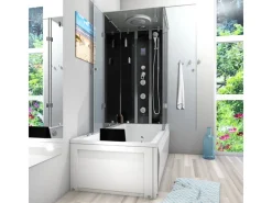 AcquaVapore Einhebelmischer<Whirlpool Dusche Kombination K05-L31-WP-EC Duschtempel 180x90