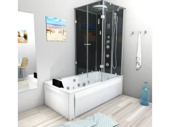 AcquaVapore Einhebelmischer<Whirlpool Dusche Kombination K05-L31-WP Duschtempel 180x90