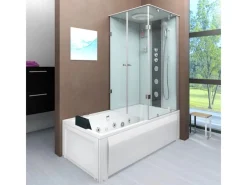 AcquaVapore Whirlpool Dusche Kombination K05-L02-WP-EC Duschtempel 180x90< Einhebelmischer