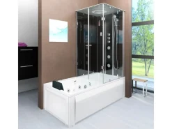 AcquaVapore Einhebelmischer<Whirlpool Dusche Kombination K05-L32-WP Duschtempel 180x90