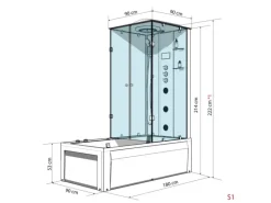 AcquaVapore Einhebelmischer<Whirlpool Dusche Kombination K05-L32-WP Duschtempel 180x90