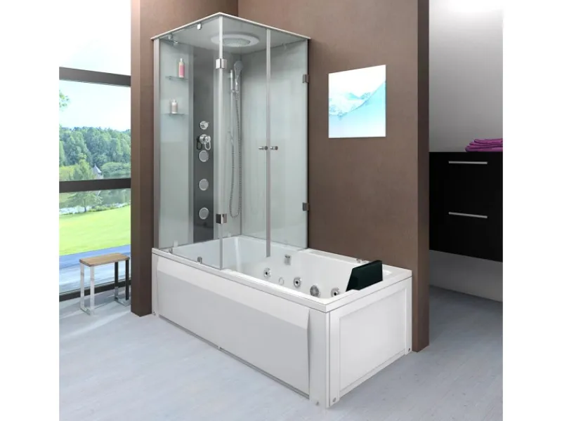 Hot AcquaVapore Whirlpool Dusche Kombination K05-R00-WP-EC Duschtempel 90x180