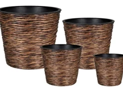 A.H.G. Töpfe<Übertopf mit Wasserhyazinthe Sticking Roll Ø 40 cm x 32 cm Waschbraun
