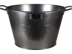 A.H.G. Kühlschränke<Getränkekühler Cold Drinks Zinkwanne Ø 27 cm x 17 cm Schwarz