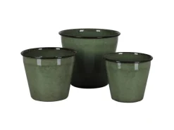 A.H.G. Metall-Topf mit Ablaufstopfen Ø 17 cm cm x 14 cm Grün< Töpfe