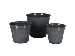 A.H.G. Töpfe<Metall-Topf mit Ablaufstopfen Ø 17 cm cm x 14 cm Anthrazit