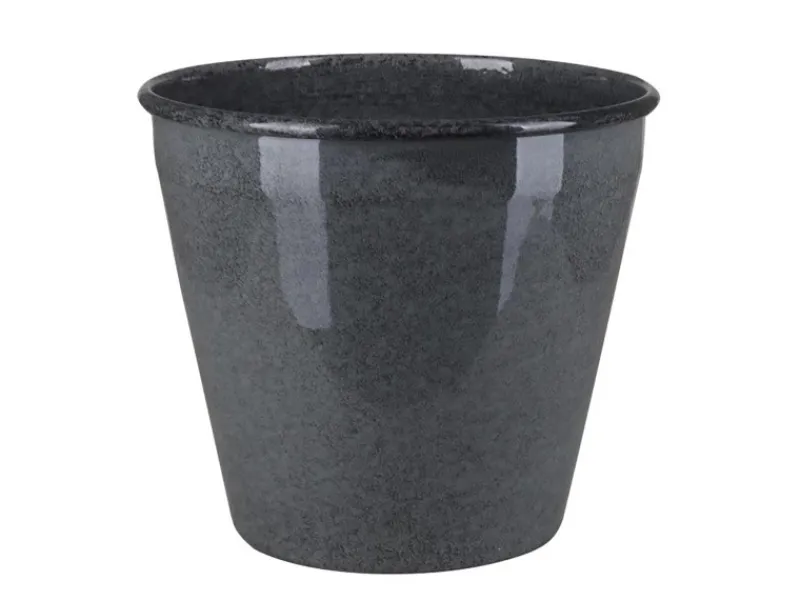 A.H.G. Metall-Topf mit Ablaufstopfen Ø 20,5 cm cm x 18 cm Anthrazit< Töpfe