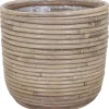 A.H.G. Töpfe<Rattantopf Rund Natur-Grau mit Polybeutel 24 cm x 21 cm