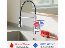 Clearance AICA Hochdruck Wasserhahn 43x21x12cm Küche Abnehmbarer Mischbatterie und Drehbarer 360° Spiralfeder Bad Küchenarmatur Chrom