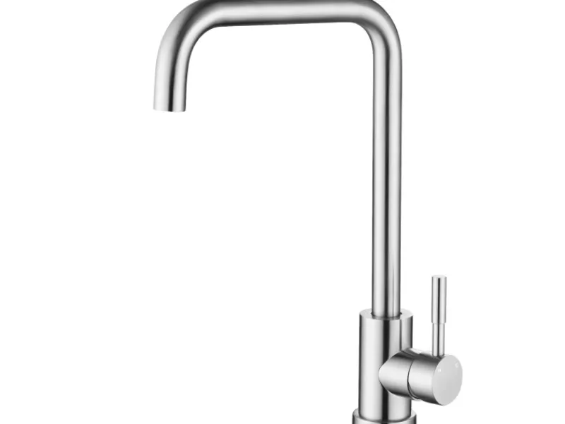 Einhebelmischer<AICA Wasserhahn 360° Drehbare Wassersparende Silber Küchenarmatur Hochdruckfestes Design aus 304 Edelstahl Gefertigt Kaltes/Warmes Wasser