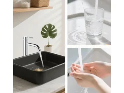 AICA Wasserhahn Bad Hoch Waschtischarmatur Auslauf Höhe 195mm Waschbecken Armaturen 304 Edelstahl Einhebelmischer Mischbatterie< Einhebelmischer