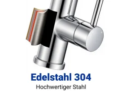 AICA Wasserhahn Bad Hoch Waschtischarmatur Auslauf Höhe 158mm Waschbecken Armaturen 304 Edelstahl Einhebelmischer Mischbatterie< Einhebelmischer