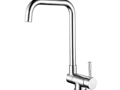 AICA Wasserhahn Doppelfunktion 360° Drehbare Kippbare Küchenarmatur Wasser mit 304 Edelstahl und Keramikventil Mischbatterie< Einhebelmischer