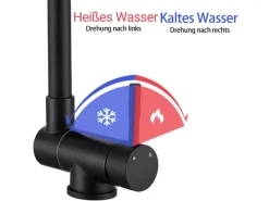 AICA Wasserhahn Doppelfunktion 360° Drehbare Kippbare Küchenarmatur mit 304 Edelstahl und Keramikventil Mischbatterie< Einhebelmischer