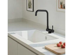 AICA Wasserhahn Doppelfunktion 360° Drehbare Kippbare Küchenarmatur mit 304 Edelstahl und Keramikventil Mischbatterie< Einhebelmischer