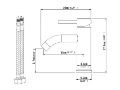 AICA Wasserhahn Bad Niedriger Waschtischarmatur Waschbecken Armaturen 304 Edelstahl Einhebelmischer Mischbatterie< Einhebelmischer