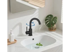 AICA Wasserhahn Bad Hoch Waschtischarmatur Auslauf Höhe 158mm Waschbecken Armaturen 304 Edelstahl Einhebelmischer Mischbatterie< Einhebelmischer