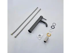 Discount AICA Wasserhahn Bad Hoch Waschtischarmatur Auslauf Höhe 195mm Waschbecken Armaturen 304 Edelstahl Einhebelmischer Mischbatterie Schwarz