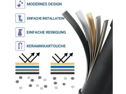 Discount AICA Wasserhahn Bad Hoch Waschtischarmatur Auslauf Höhe 195mm Waschbecken Armaturen 304 Edelstahl Einhebelmischer Mischbatterie Schwarz