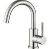 Online AICA Wasserhahn Silber Bad Hoch Waschtischarmatur Auslauf Höhe 158mm Waschbecken Armaturen 304 Edelstahl Einhebelmischer Mischbatterie