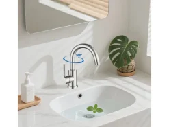 Online AICA Wasserhahn Silber Bad Hoch Waschtischarmatur Auslauf Höhe 158mm Waschbecken Armaturen 304 Edelstahl Einhebelmischer Mischbatterie