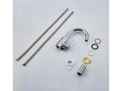 Online AICA Wasserhahn Silber Bad Hoch Waschtischarmatur Auslauf Höhe 158mm Waschbecken Armaturen 304 Edelstahl Einhebelmischer Mischbatterie
