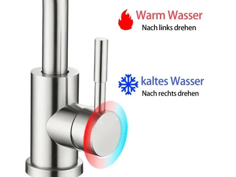 Online AICA Wasserhahn Silber Bad Hoch Waschtischarmatur Auslauf Höhe 158mm Waschbecken Armaturen 304 Edelstahl Einhebelmischer Mischbatterie