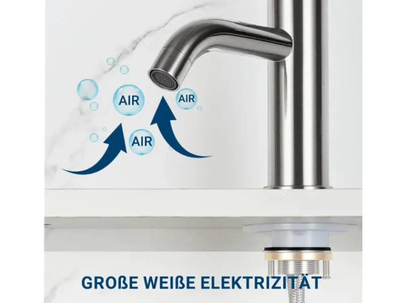 Einhebelmischer<AICA Wasserhahn Silber Bad Niedriger Waschtischarmatur Waschbecken Armaturen 304 Edelstahl Einhebelmischer Mischbatterie