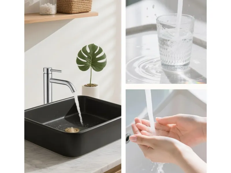 Einhebelmischer<AICA Wasserhahn Silber Bad Hoch Waschtischarmatur Auslauf Höhe 195mm Waschbecken Armaturen 304 Edelstahl Einhebelmischer Mischbatterie