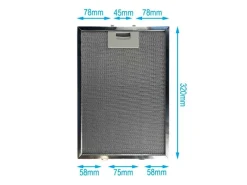 AIR2GO Dunstabzugshauben-Filter<Metall-Fettfilter 320x220mm für Siemens 362380 und 00362380