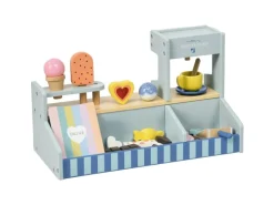 AIYAPLAY Eisdiele MDF Mehrschichtplatte Hellblau 42L x 20B x 24,5H cm< Winkelküchen