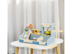 AIYAPLAY Eisdiele MDF Mehrschichtplatte Hellblau 42L x 20B x 24,5H cm< Winkelküchen