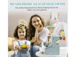 AIYAPLAY Eisdiele MDF Mehrschichtplatte Hellblau 42L x 20B x 24,5H cm< Winkelküchen