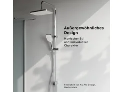 Einhebelmischer<AM.PM Duschsystem Func Duschsystem ohne Armatur, Regenduschset Kopfbrause Duschsäule Dusche F07FA000 Chrom
