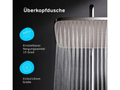Einhebelmischer<AM.PM Duschsystem Func Duschsystem ohne Armatur, Regenduschset Kopfbrause Duschsäule Dusche F07FA000 Chrom