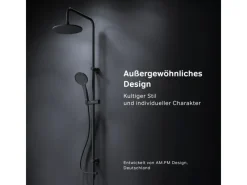 Einhebelmischer<AM.PM Duschsystem Hit S Regendusche Set Duschsäule F07TB022 Schwarz