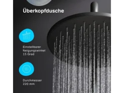 Einhebelmischer<AM.PM Duschsystem Hit S Regendusche Set Duschsäule F07TB022 Schwarz