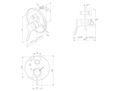 Einhebelmischer<AM.PM Einhand-Mischbatterie Brausearmatur Unterputz, Wandthermostat, Thermostat Dusche FXB45022 X-Joy S  