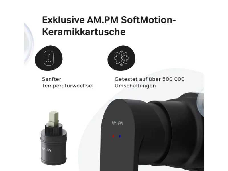 Einhebelmischer<AM.PM Einhebel Duscharmatur Brausearmatur aus Messing Brausebatterie Flash FNA20022 Schwarz