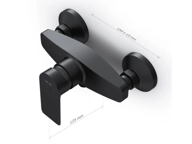 Einhebelmischer<AM.PM Einhebel Duscharmatur Brausearmatur aus Messing Brausebatterie Flash FNA20022 Schwarz