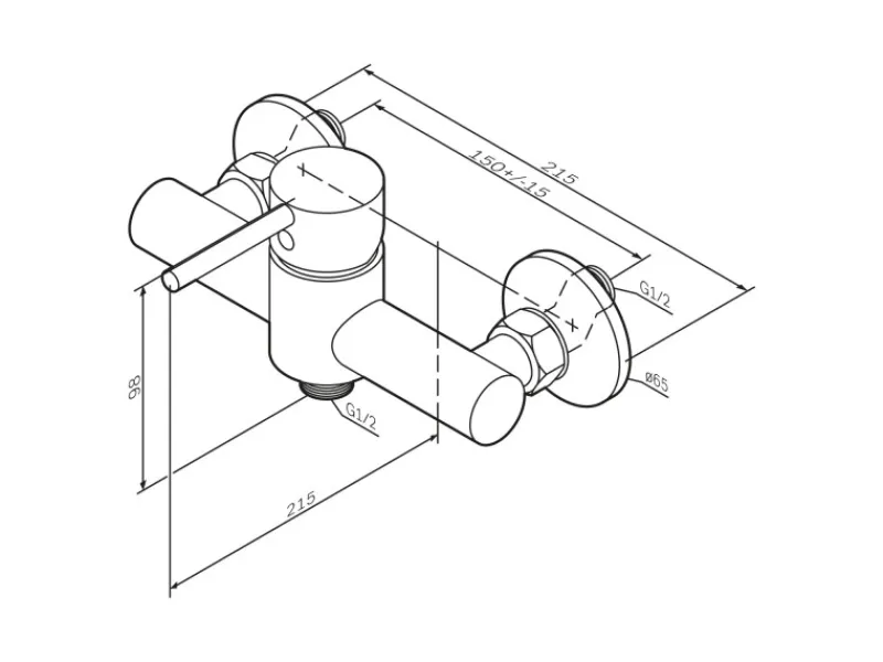 Einhebelmischer<AM.PM Einhebel Duscharmatur X-Joy S Brausearmatur aus Messing Brausebatterie Spike FPA20022 Schwarz