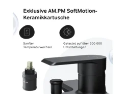 AM.PM Einhebel Wannenarmatur Brausearmatur Flash Aufputz FNA10022 Schwarz< Einhebelmischer