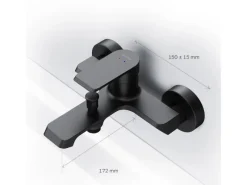 AM.PM Einhebel Wannenarmatur Brausearmatur Flash Aufputz FNA10022 Schwarz< Einhebelmischer